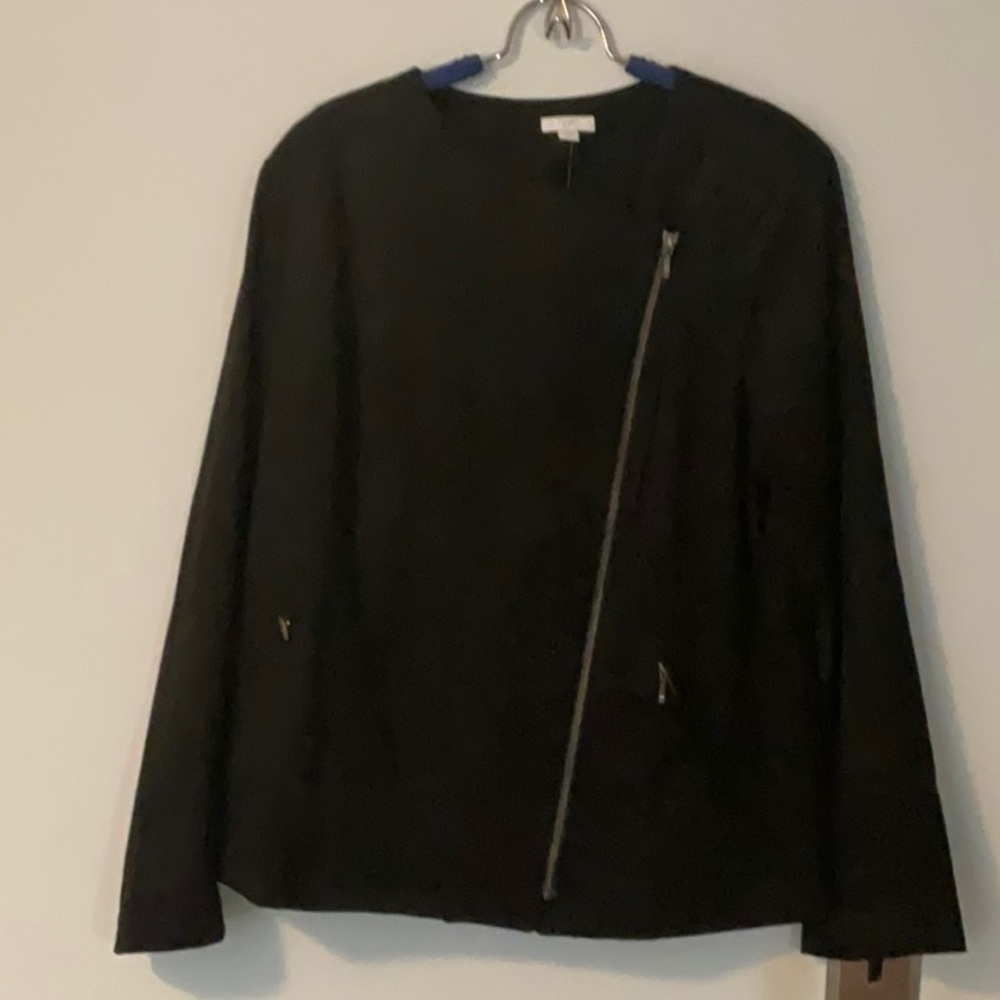 NWT j.Jill Moto microsuede asymmetrical jacket large